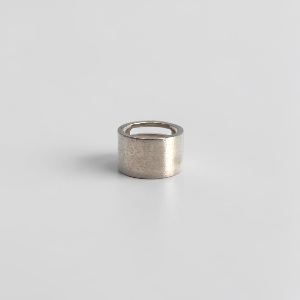 GUCCI イタリア製 シルバー ロゴビスワイド リング 指輪 10号 SILVER 925 オールドグッチ