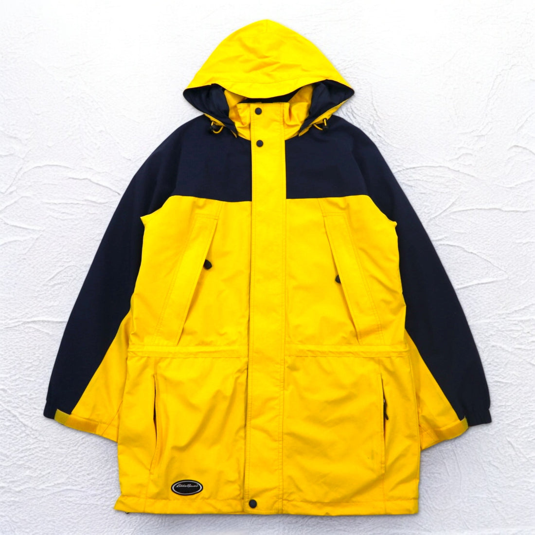 Eddie Bauer 90s EBTEK GORE-TEX Mountain Parka L Yellow Drawcord Detachable Hood
