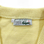 LACOSTE 70年代 フランス製 フレンチラコステ Vネック ニット セーター M ベージュ ワンポイントロゴ