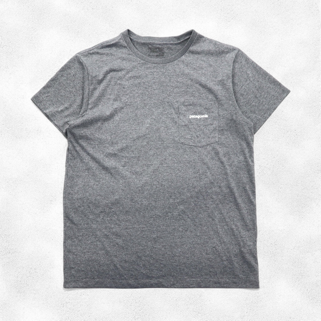 patagonia RESPONSIBLE TEE ポケット Tシャツ L グレー ポリエステル 39114