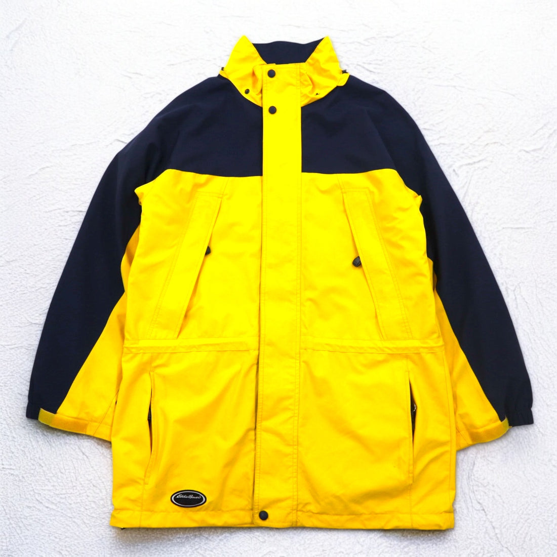 Eddie Bauer 90s EBTEK GORE-TEX Mountain Parka L Yellow Drawcord Detachable Hood