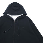 Champion ビッグサイズ フルジップパーカー 4XL ブラック ワンポイントロゴ刺繍 ホンジュラス製