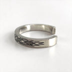 Native American Navajo Style Sterling Silver Stamped Cuff Bracelet Arrow Thunderbird Design Vintage