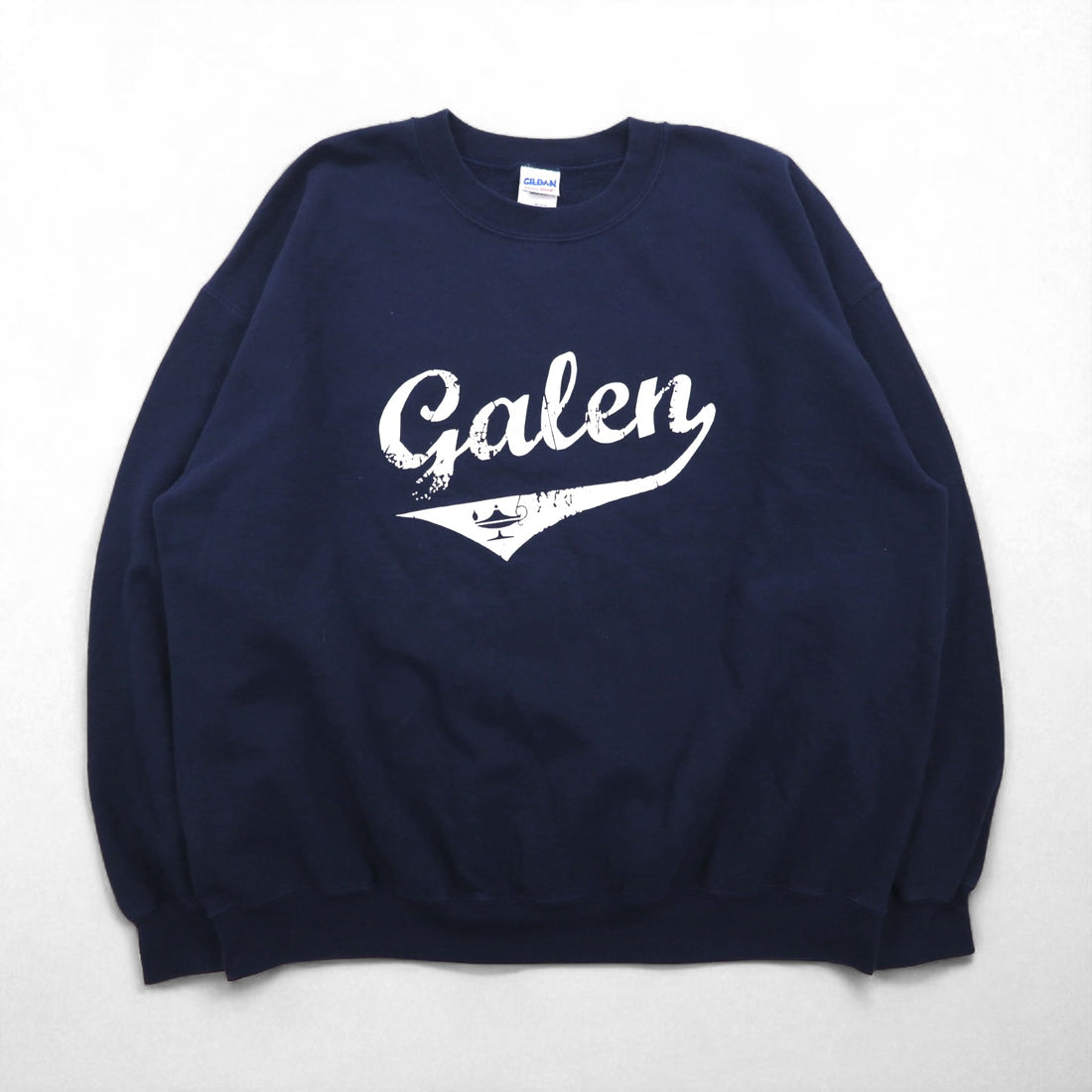 Vintage College Sweatshirt by GILDAN, College Print, Navy, Size XL, Garen