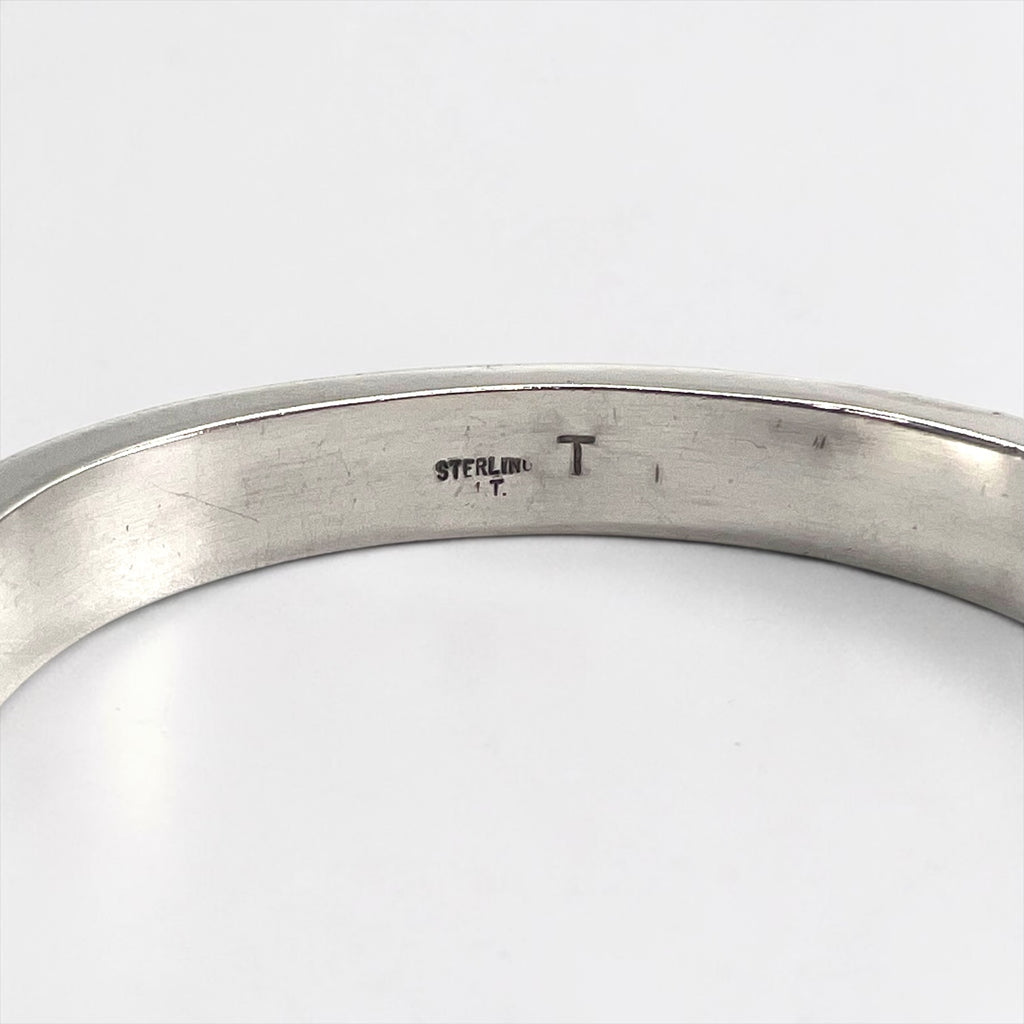 Native American Navajo Style Sterling Silver Stamped Cuff Bracelet Arrow Thunderbird Design Vintage
