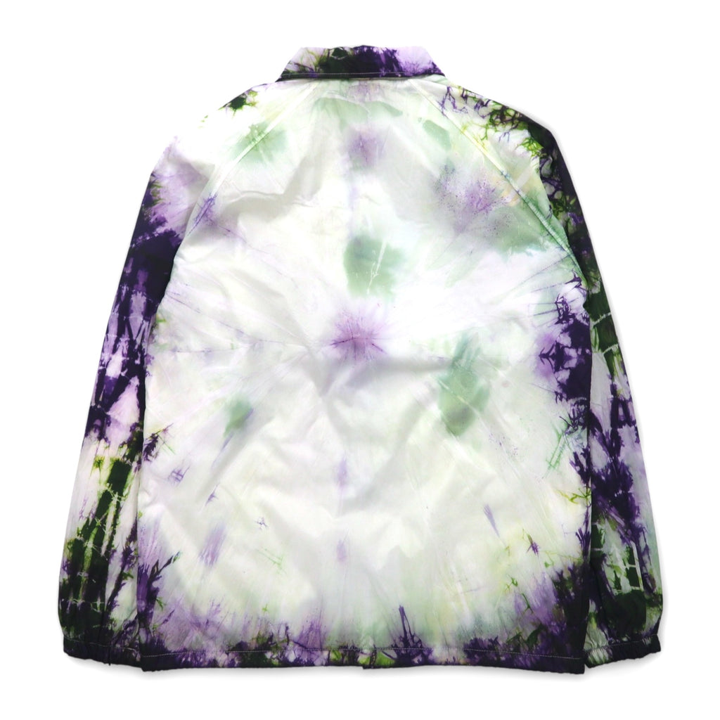 BEIMAR Tie-dye Coach Jacket S White Purple Green Nylon Drawcord