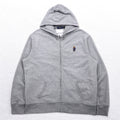 POLO RALPH LAUREN Polo Bear Embroidered Full Zip Hoodie XXL Grey Fleece Lining One Point Logo
