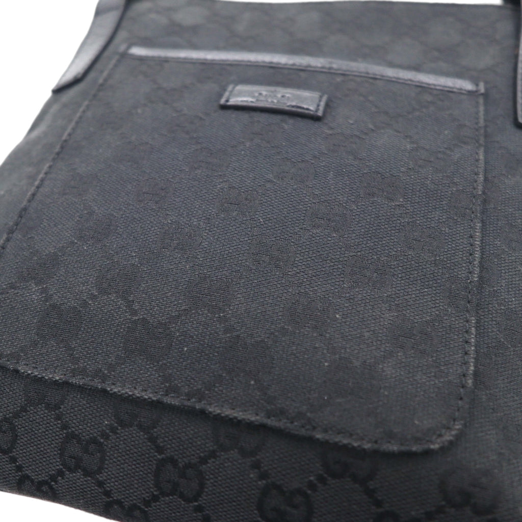 GUCCI GGスプリーム キャンバス ショルダーバッグ ブラック レザー 122793 467891 イタリア製