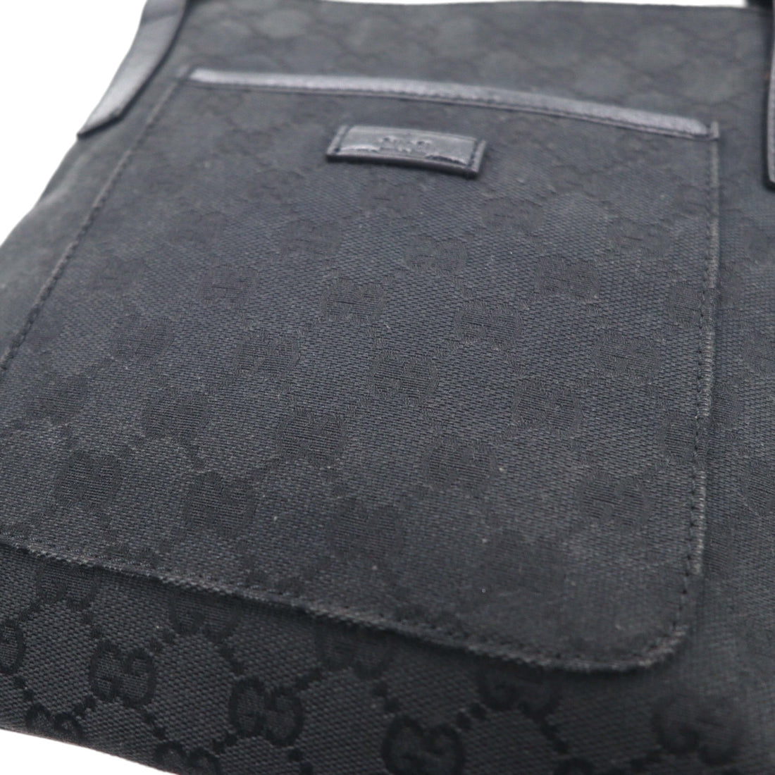 GUCCI GGスプリーム キャンバス ショルダーバッグ ブラック レザー 122793 467891 イタリア製