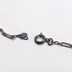 Sterling Silver 925 Black Onyx Cabochon Pendant Necklace Navajo Style Scalloped Flower Vintage