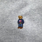 POLO RALPH LAUREN Polo Bear Embroidered Full Zip Hoodie XXL Grey Fleece Lining One Point Logo