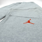 JORDAN BRAND ( NIKE ) ヘビーウェイト ワイド スウェットパンツ ジャージ L グレー スリット 裾ジップ 228588-051