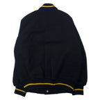 VAN -JAC- Leather switching stadium jacket M black beige ribline wool cowhide