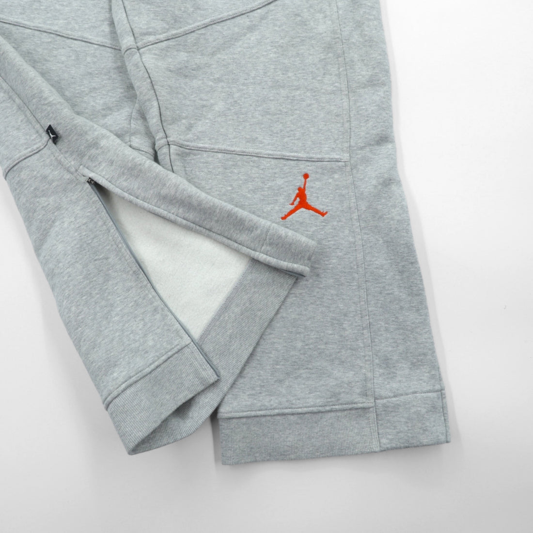 JORDAN BRAND ( NIKE ) ヘビーウェイト ワイド スウェットパンツ ジャージ L グレー スリット 裾ジップ 228588-051
