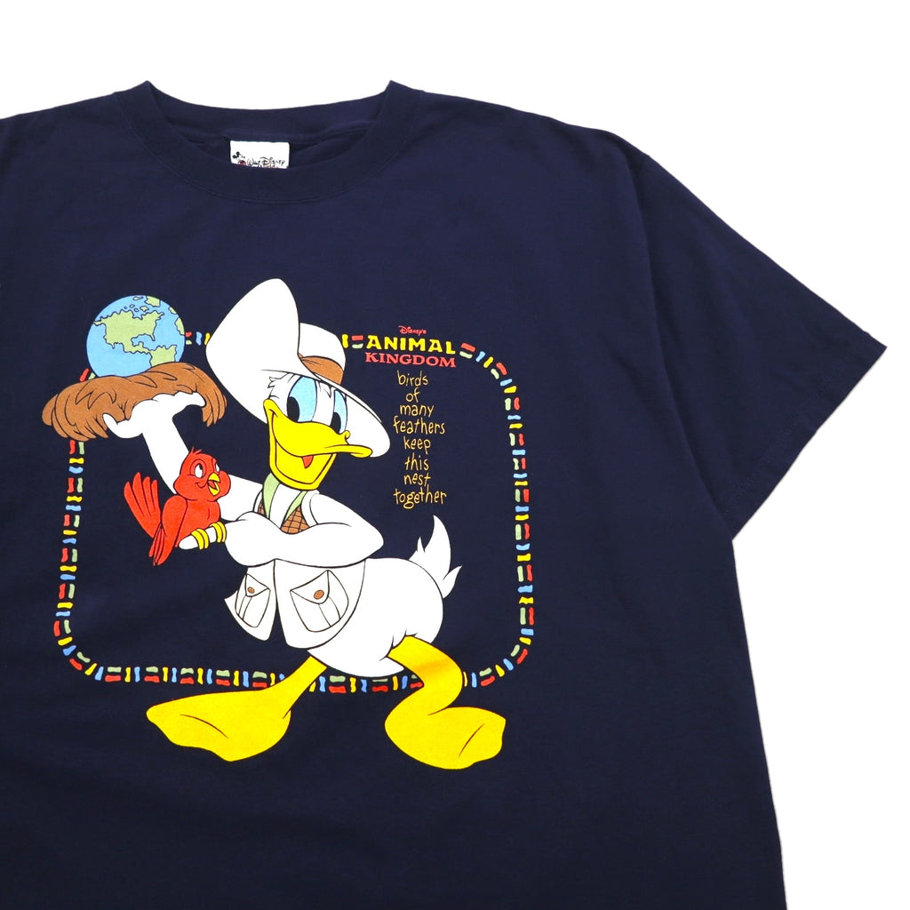 Walt Disney World 90s Made in USA Disney Donald T-shirt 2XL Navy Character Print ANIMAL KINGDOM