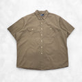Polo by Ralph Lauren 90s oversized short sleeve shirt, 2XL, beige, cotton, chest pocket