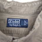 Polo by Ralph Lauren 90s oversized short sleeve shirt, 2XL, beige, cotton, chest pocket