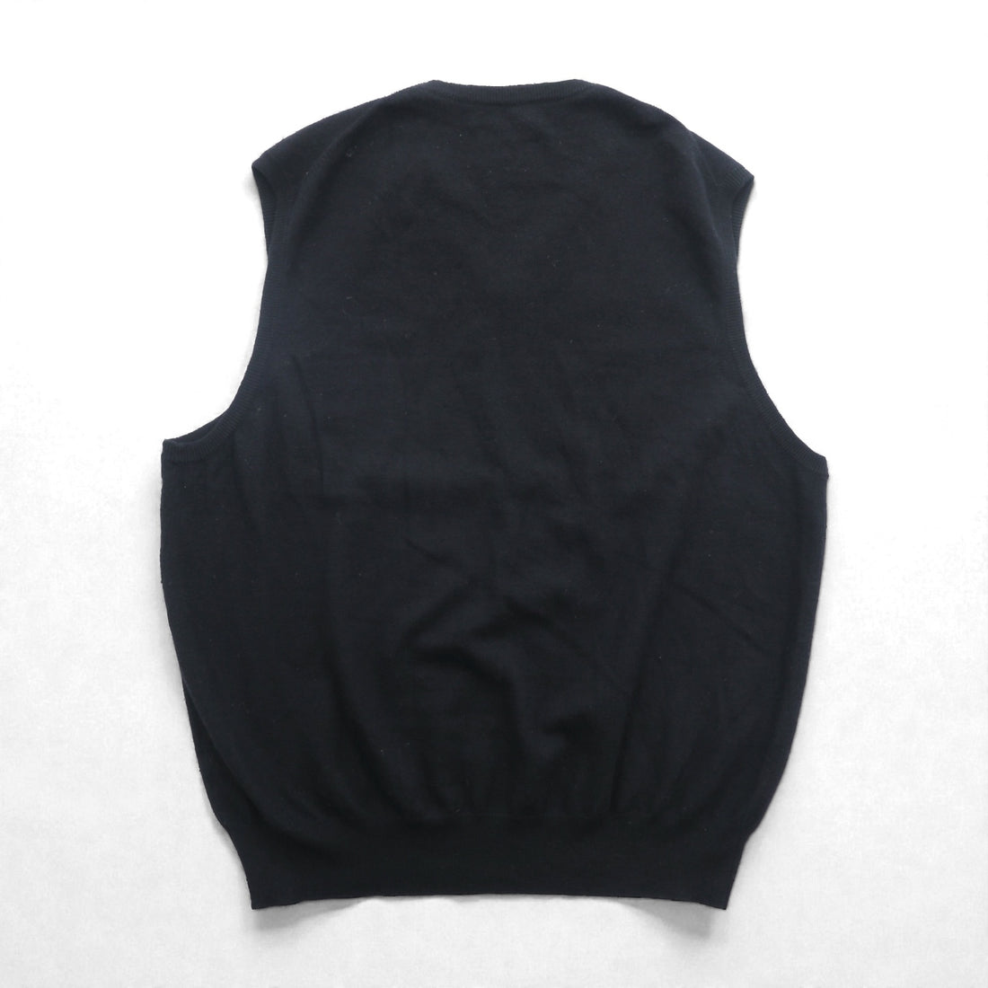 Polo Ralph Lauren 90s Merino Wool Knit V-Neck Vest XL Black Small Pony Embroidery