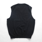 Polo Ralph Lauren 90s Merino Wool Knit V-Neck Vest XL Black Small Pony Embroidery