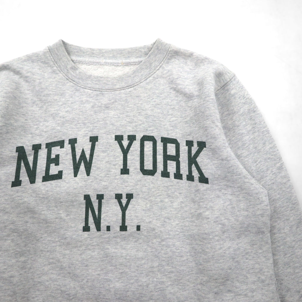Vintage NEW YORK Sweatshirt, Stain-In Print, Gray Cotton, Size M