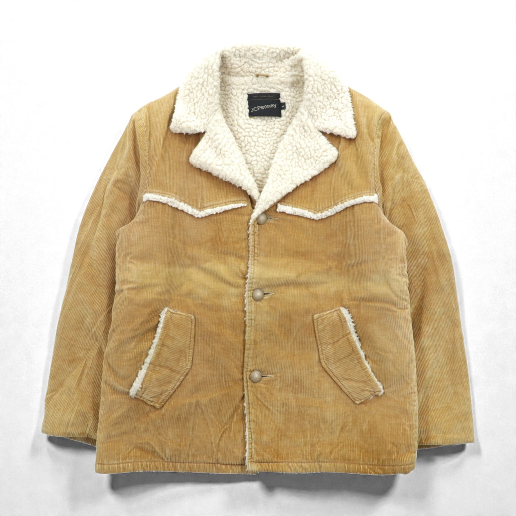 J.C.PENNEY 80年代 ヴィンテージ ランチコート コーデュロイ ジャケット L ベージュ 裏ボア シェルパ