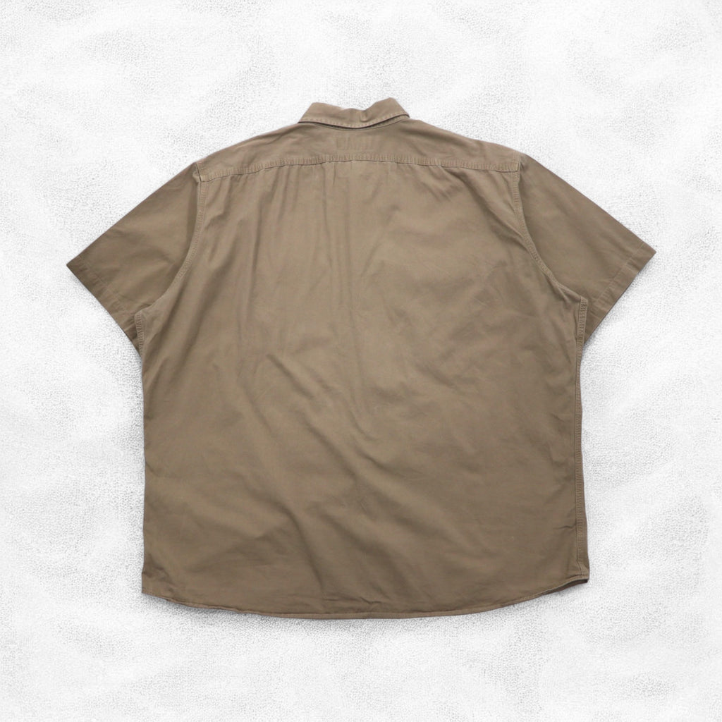 Polo by Ralph Lauren 90s oversized short sleeve shirt, 2XL, beige, cotton, chest pocket