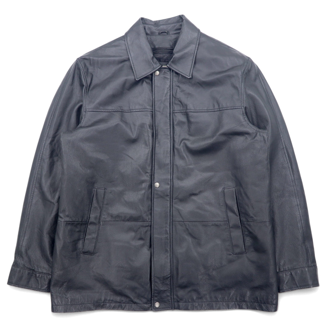 日本然リトテ-古着オンライン-RETREAT レザー カーコート Thinsulate INSULATION 中綿 ジャケット L ブラック レザー ライナー着脱式-RETREAT Leather Car Coat Thinsulate INSULATION Filling Jacket L Black Leather Liner Detachable