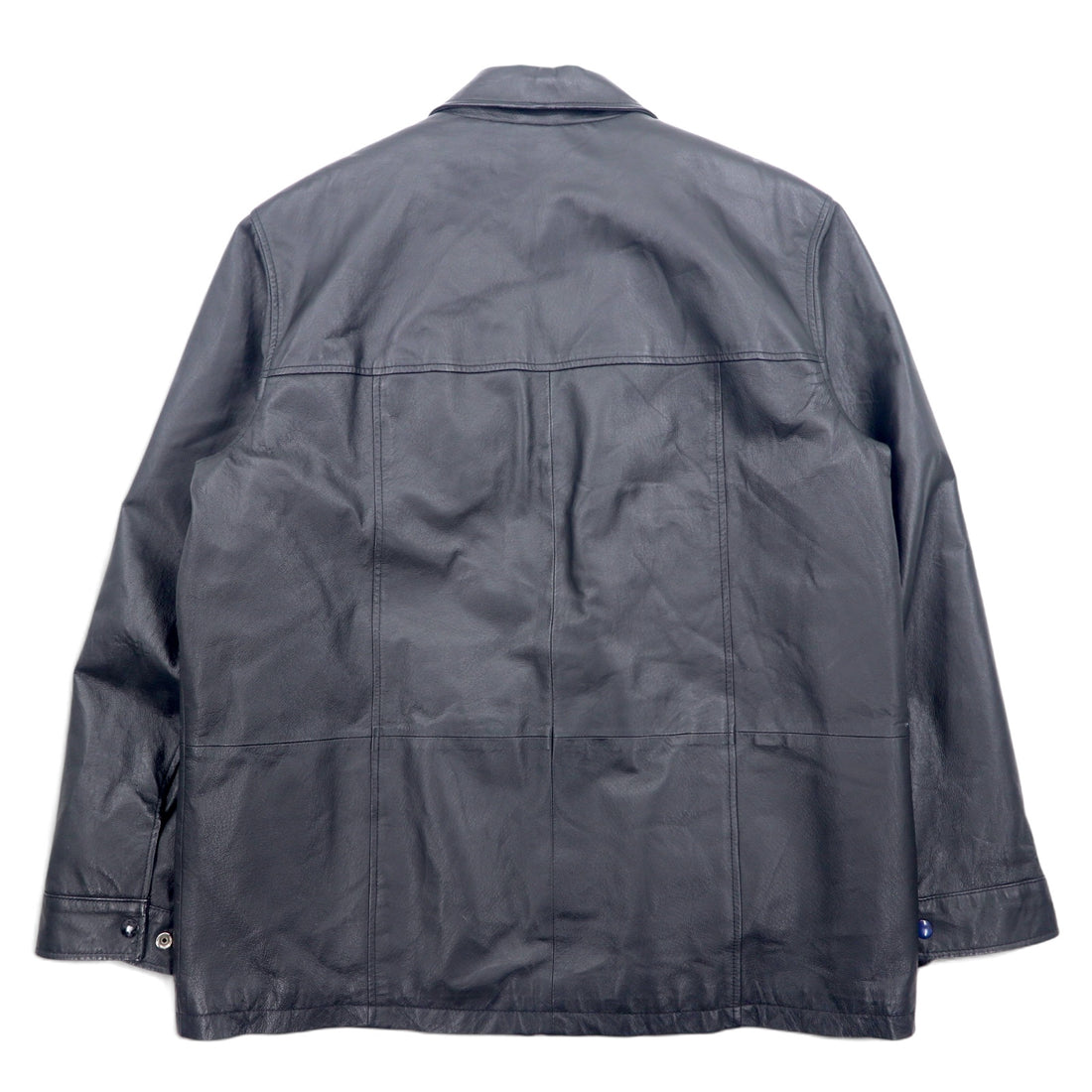 RETREAT Leather Car Coat Thinsulate INSULATION Padded Jacket L Black Leather Removable Liner