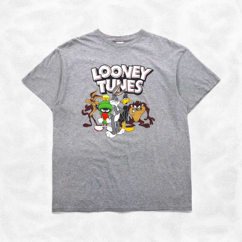LOONEY TUNES T-shirt L Gray Character Print DELTA Body PRO WEIGHT