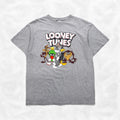 LOONEY TUNES T-shirt L Gray Character Print DELTA Body PRO WEIGHT