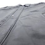 RETREAT Leather Car Coat Thinsulate INSULATION Padded Jacket L Black Leather Removable Liner