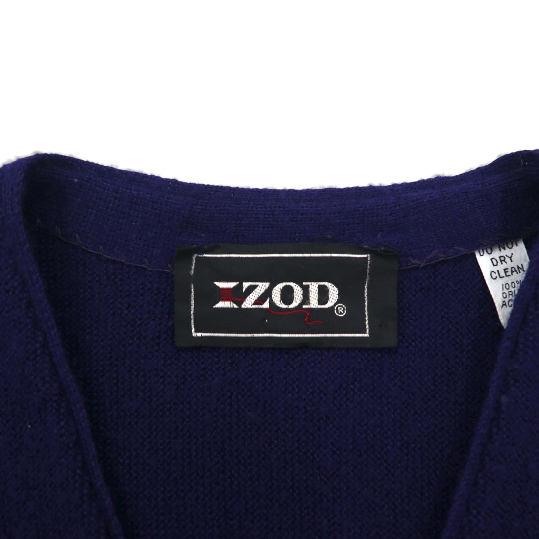 LACOSTE 70s Knit Cardigan, Size L, Navy, Acrylic, IZOD Spool Tag, One-Point Logo