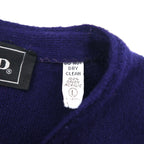 LACOSTE 70s Knit Cardigan, Size L, Navy, Acrylic, IZOD Spool Tag, One-Point Logo