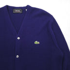 LACOSTE 70s Knit Cardigan, Size L, Navy, Acrylic, IZOD Spool Tag, One-Point Logo