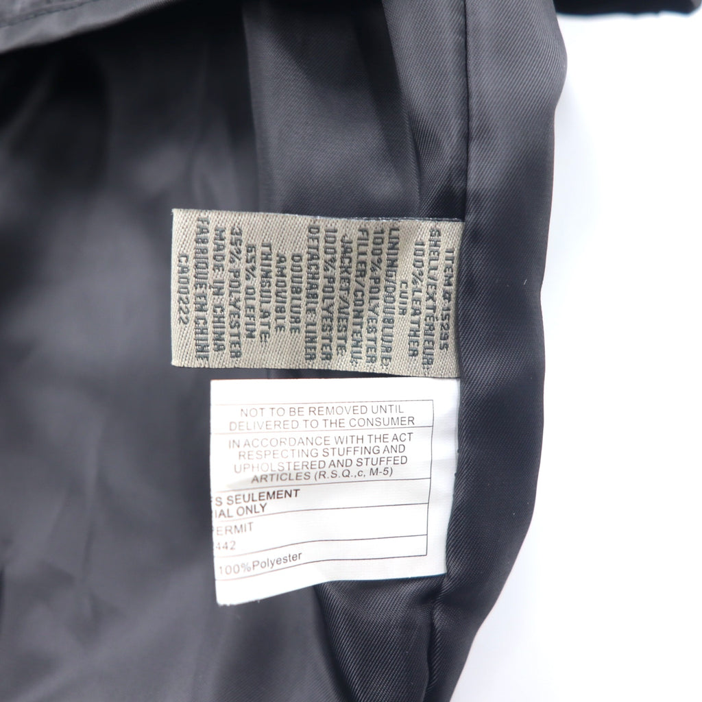 RETREAT Leather Car Coat Thinsulate INSULATION Padded Jacket L Black Leather Removable Liner