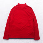TOMMY HILFIGER ハーフジップ ロングスリーブTシャツ ロンT M レッド ワンポイントロゴ刺繍