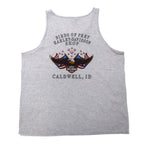 HARLEY DAVIDSON 00s Logo Print Tank Top XL Grey Cotton CALDWELL ID