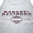 HARLEY DAVIDSON 00s Logo Print Tank Top XL Grey Cotton CALDWELL ID