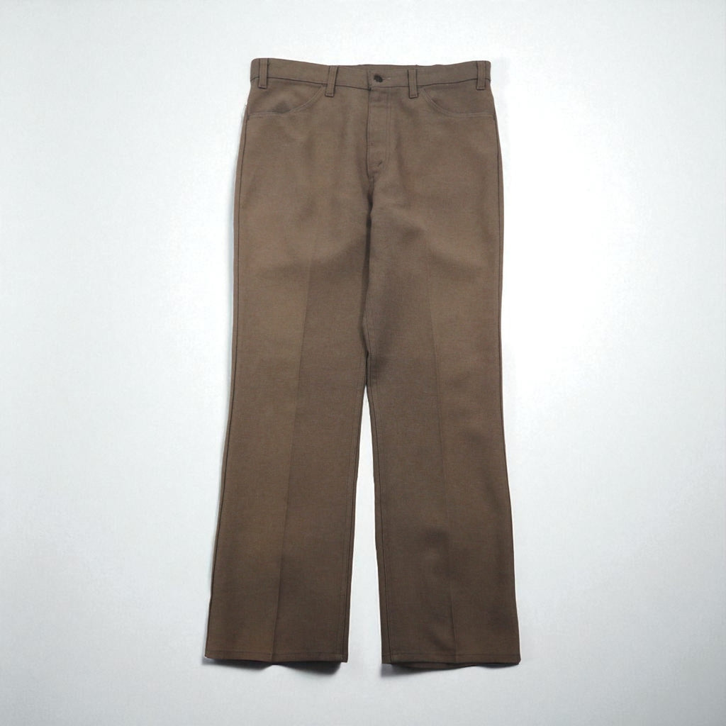 Levi's 1980s STA-PREST Bootcut Flare Slacks, Made in USA, Size L, Brown, 10517 9125, Center Press, 42 TALON, Black Tag