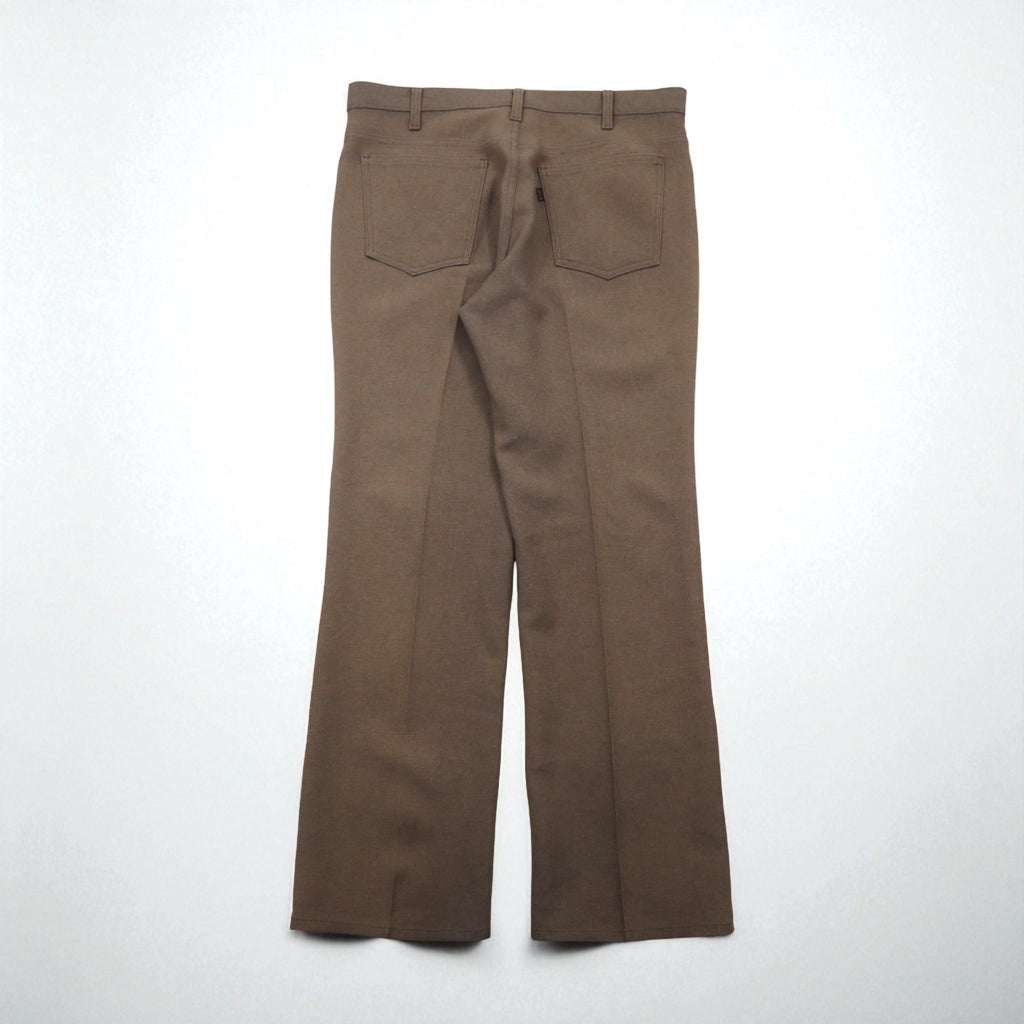 Levi's 1980s STA-PREST Bootcut Flare Slacks, Made in USA, Size L, Brown, 10517 9125, Center Press, 42 TALON, Black Tag