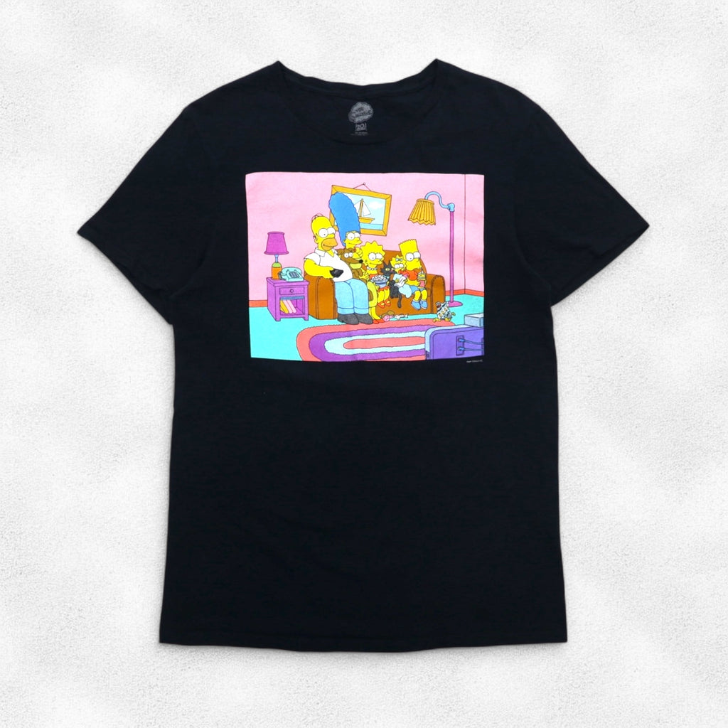 THE SIMPSONS Simpsons Character Print T-Shirt M Black Cotton
