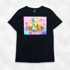 THE SIMPSONS Simpsons Character Print T-Shirt M Black Cotton