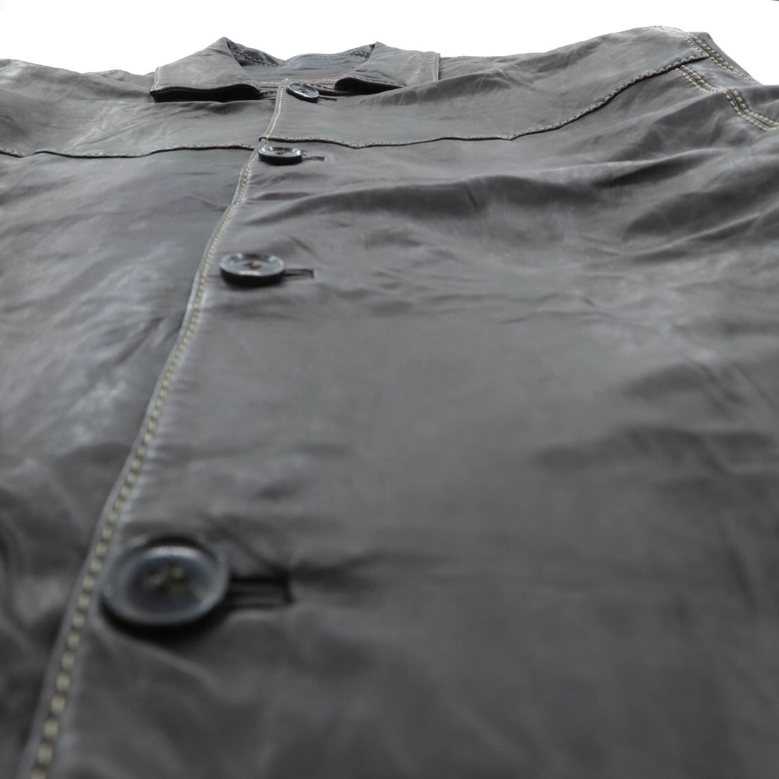 MARC NEW YORK Leather Stitch Car Coat Coverall 2XL Brown