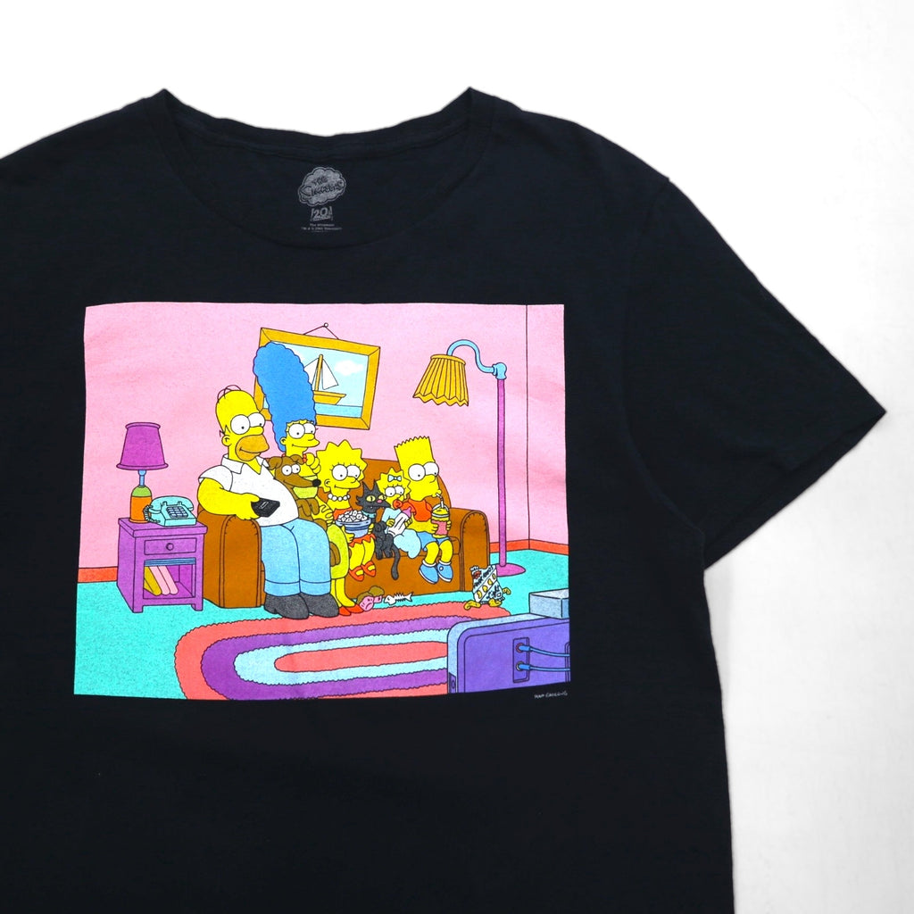THE SIMPSONS Simpsons Character Print T-Shirt M Black Cotton