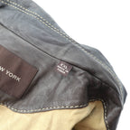 MARC NEW YORK Leather Stitch Car Coat Coverall 2XL Brown