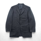 VAN -JAC- 3B Tailored Jacket Blue Leather S Gray Wool
