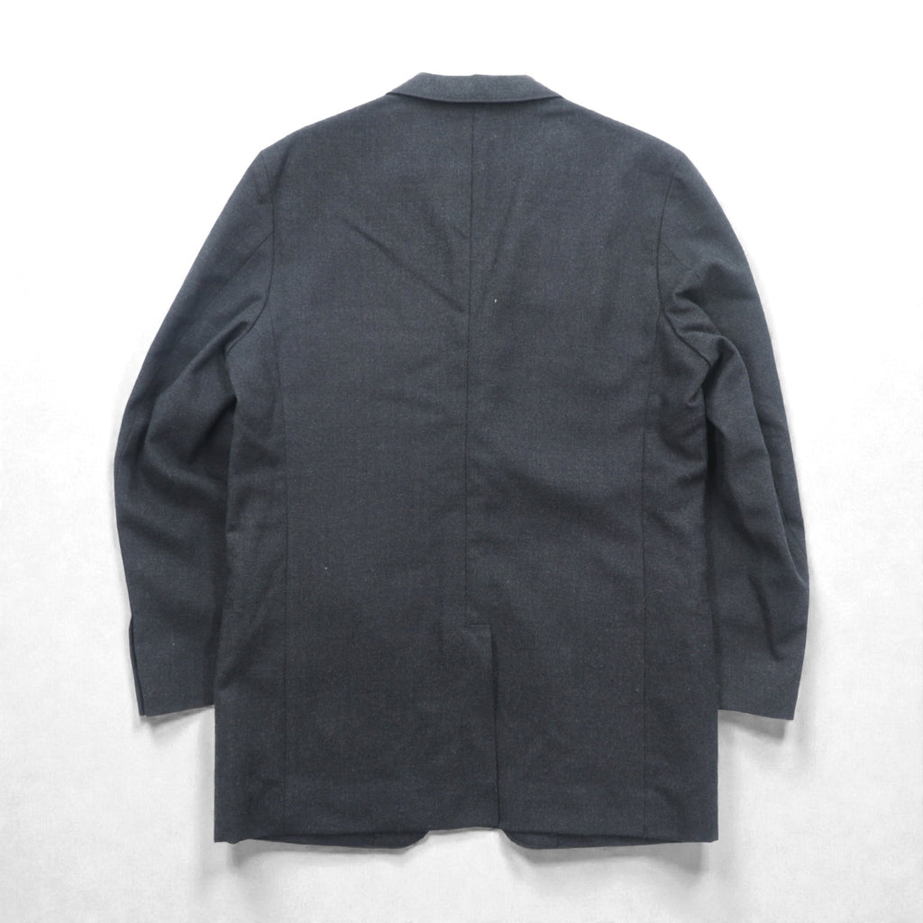 VAN -JAC- 3B Tailored Jacket Blue Leather S Gray Wool