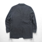 VAN -JAC- 3B Tailored Jacket Blue Leather S Gray Wool