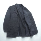 VAN -JAC- 3B Tailored Jacket Blue Leather S Gray Wool