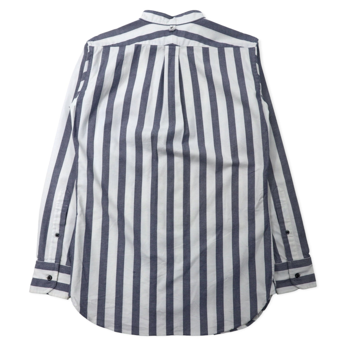 68 &amp; BROTHERS Band Collar Shirt M White Striped Cotton Made in Japan